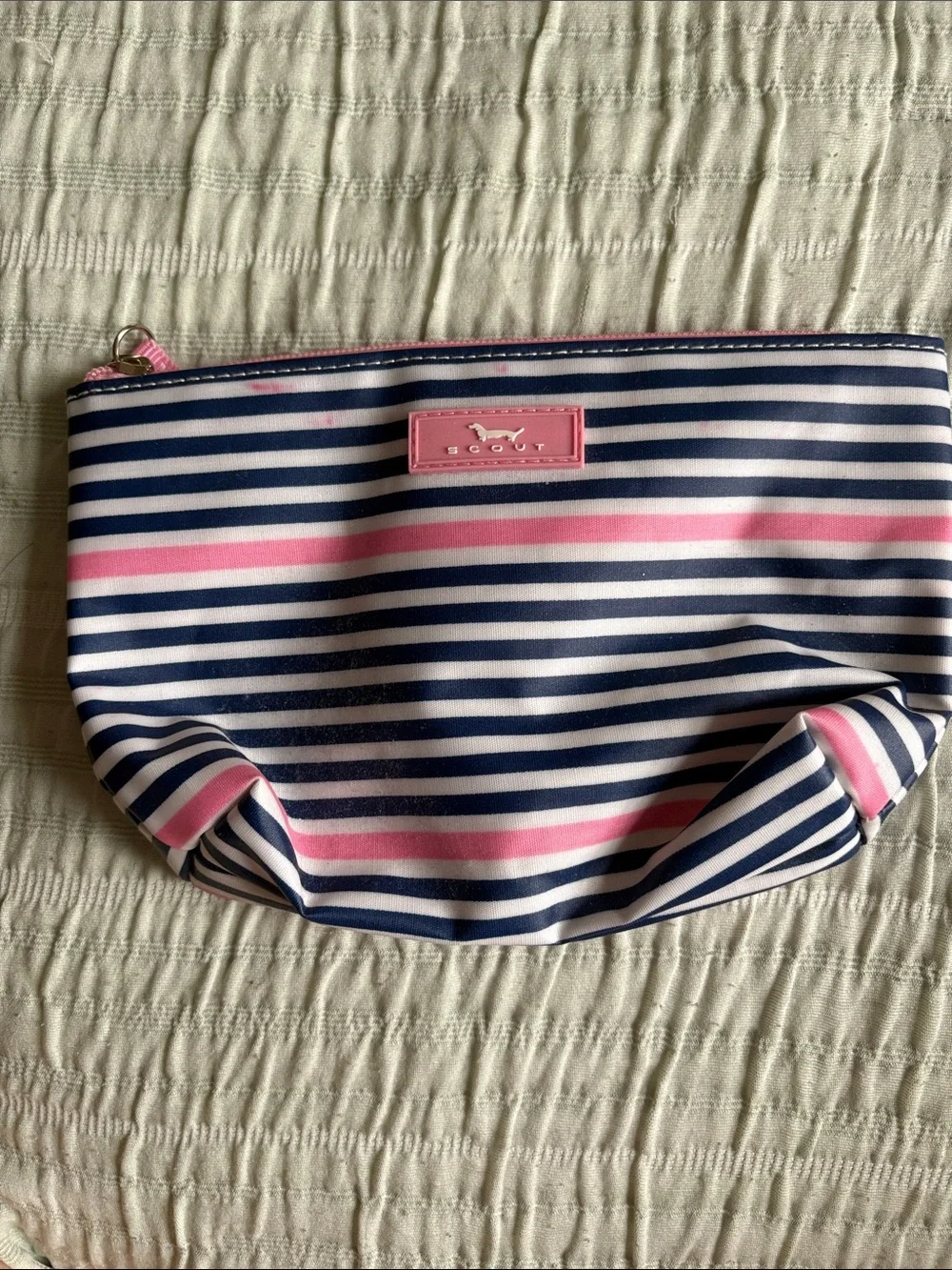 Scout Striped Navy, White & Pink Cosmetic Pouch Duo